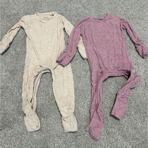 Little Sleepies Crescent Zip Ribbed Footies 0-3 Months